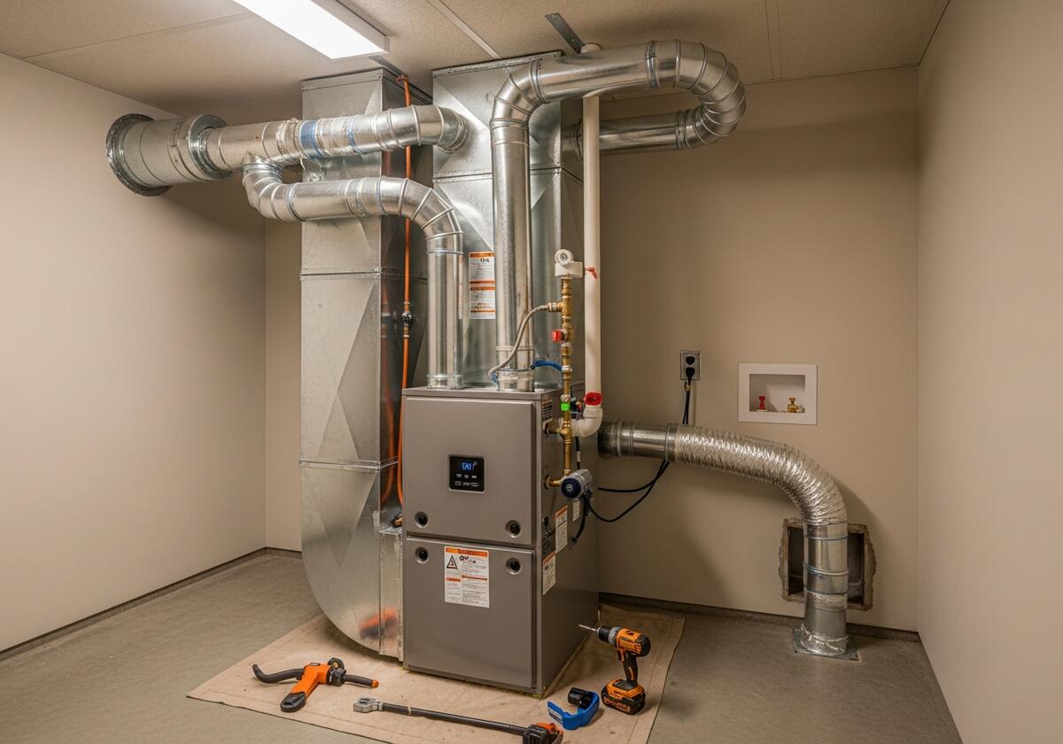 High-Efficiency Furnace Install