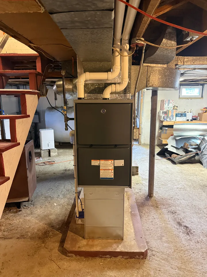 GE propane furnace installed by RG Mechanical in Winslow, Maine